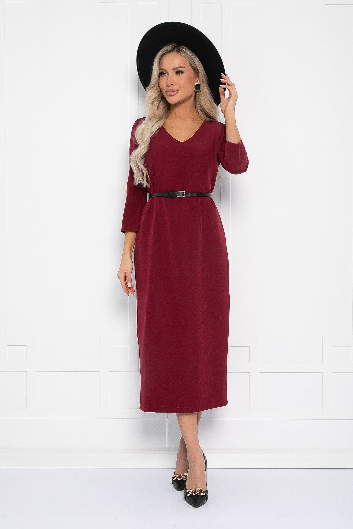 Платье Фабела (бордовое) П11652