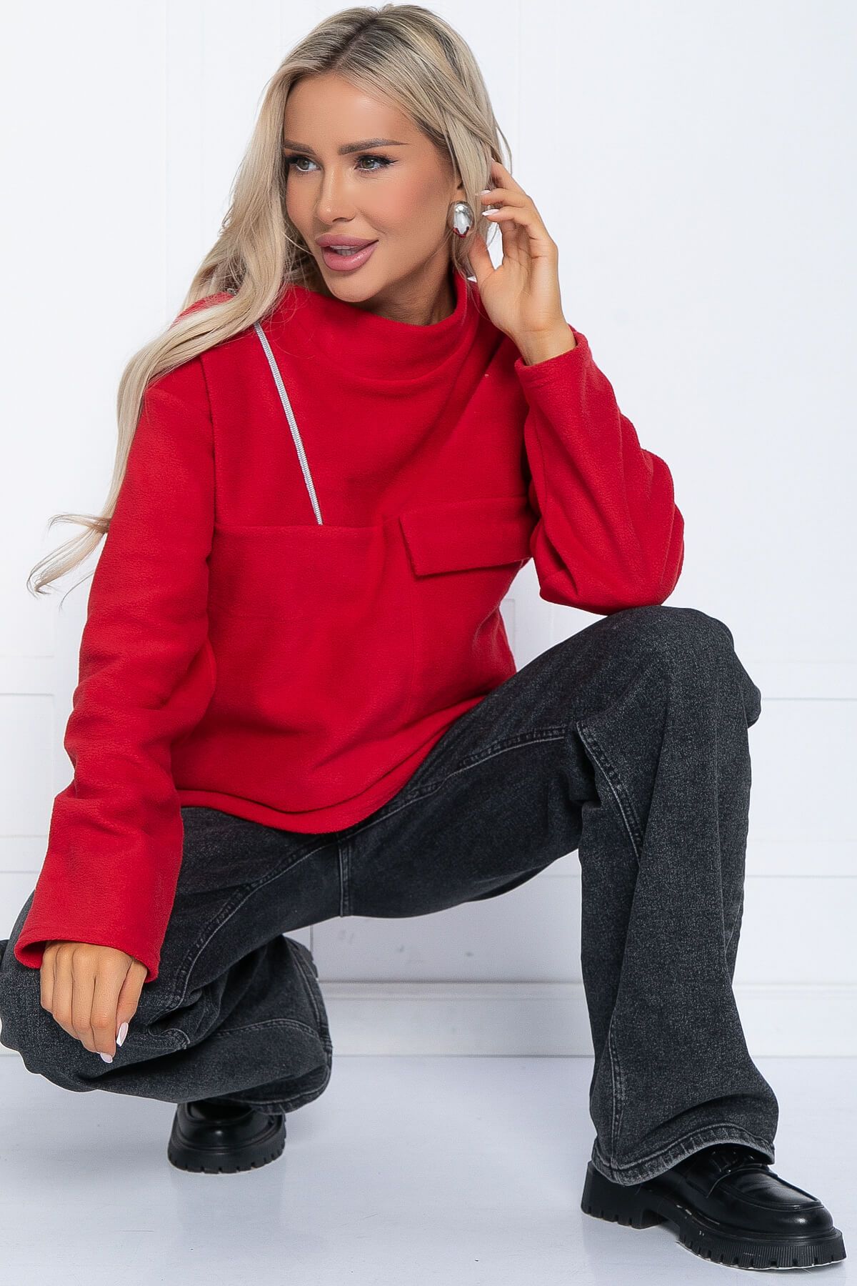 Свитшот Лори флисовый (красный) Б12556-7