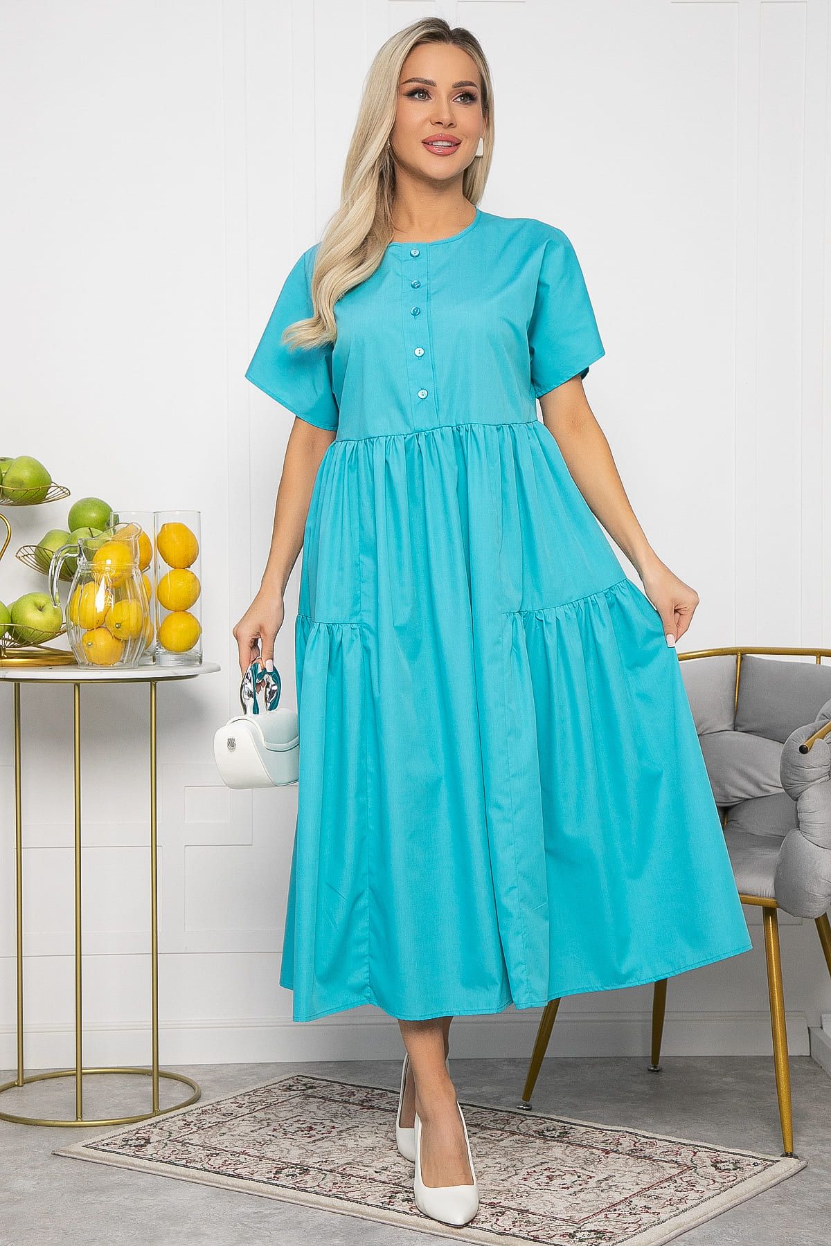 Платье Вельс (морская волна) П13602-36М