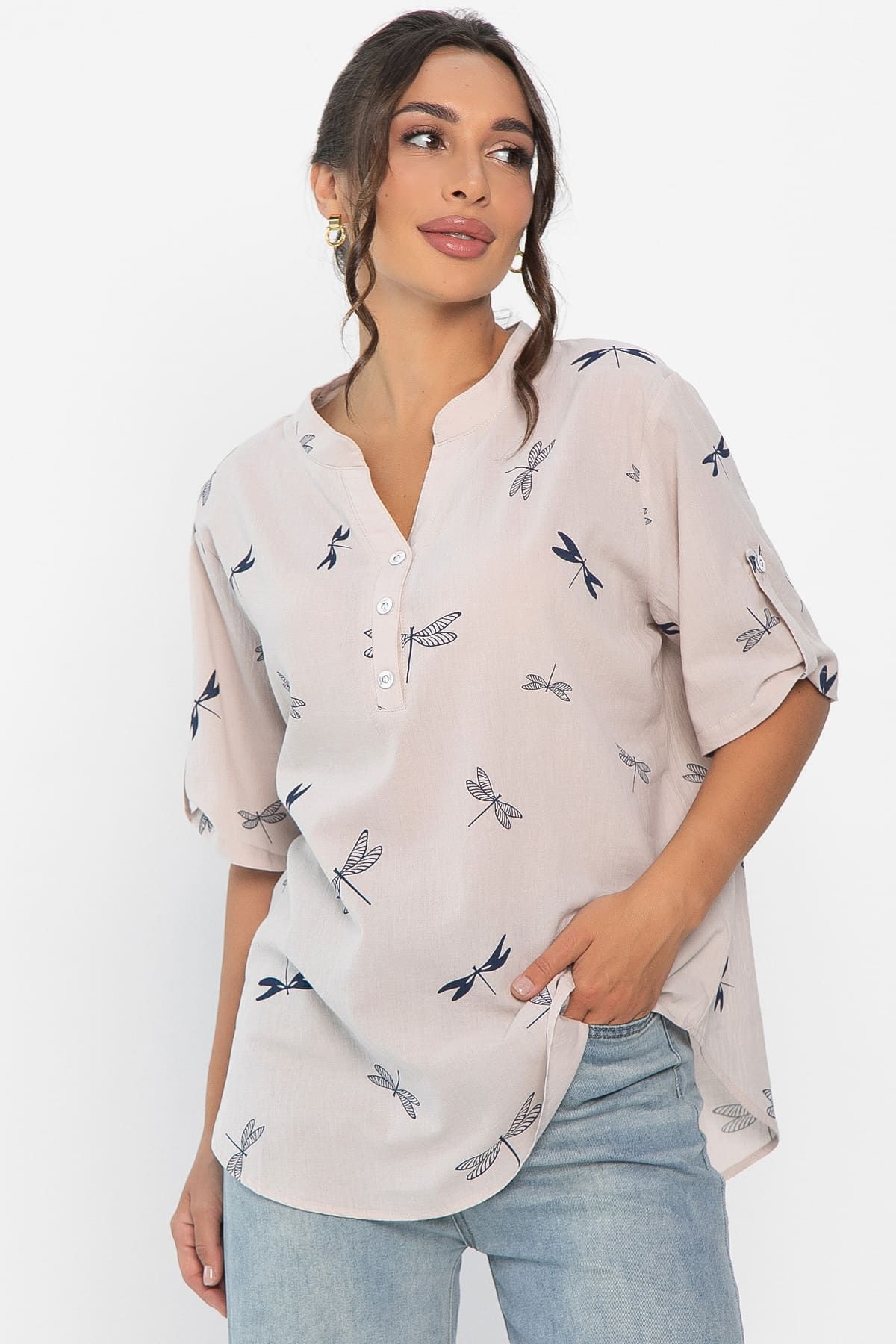 Блуза Флоретта (бежевая) Б13974-20М