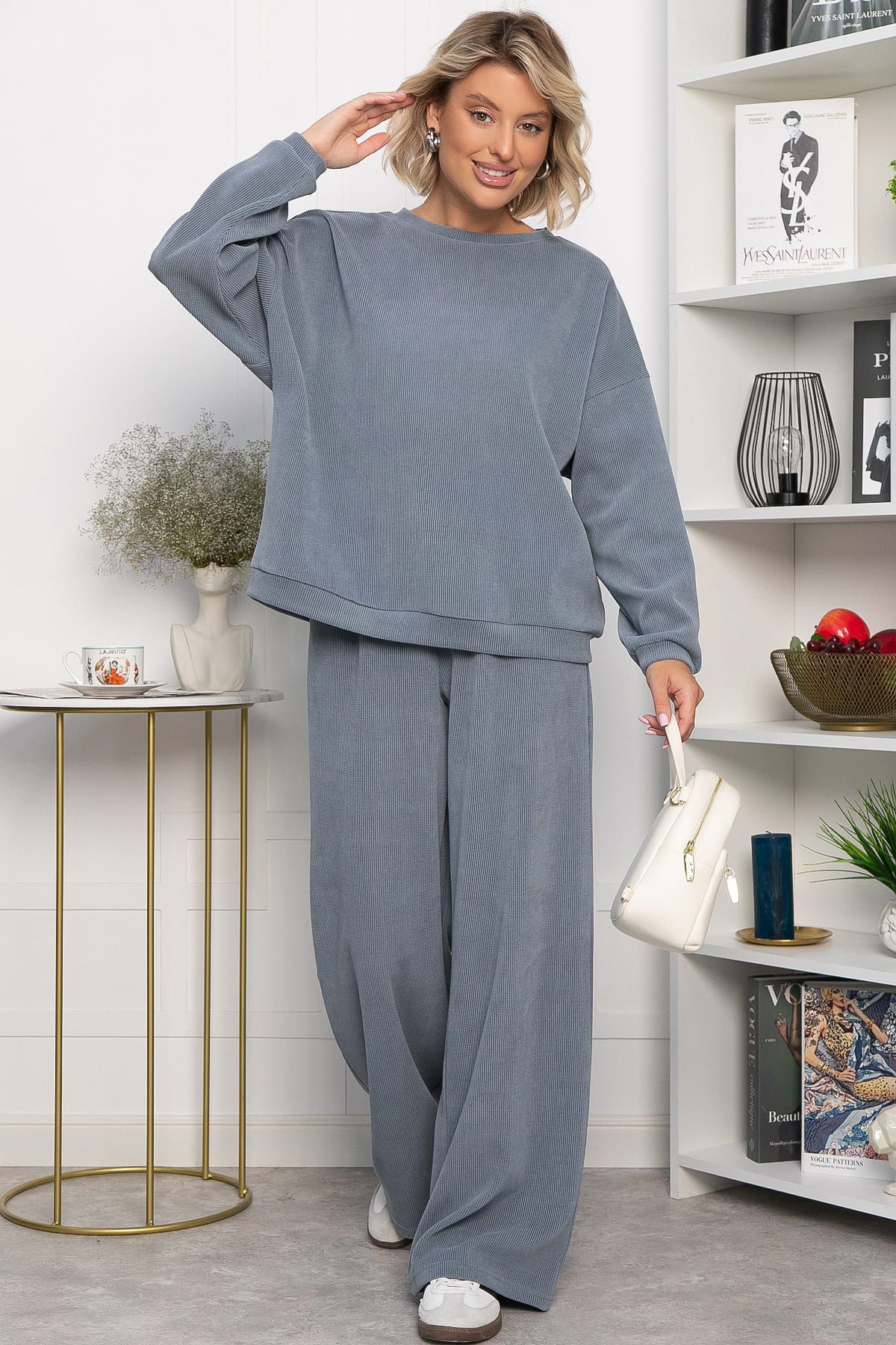 Костюм трикотажный Августа ХИТ (светло-серый) К14347-5М