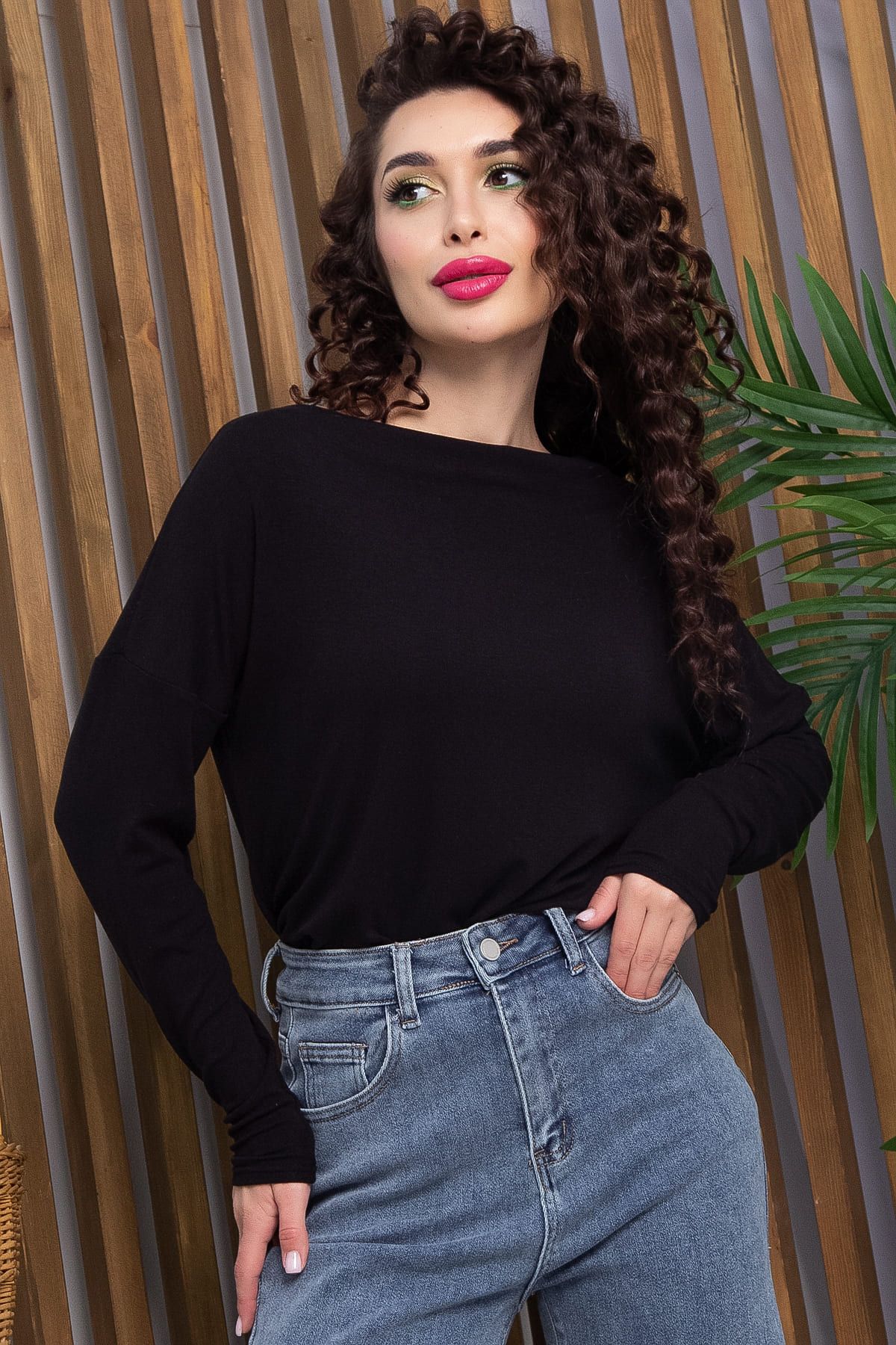 Блуза Грей (черная) Б13046-44М