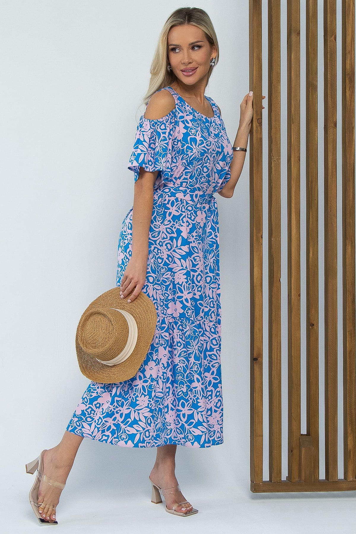 Платье Марианна (сине-розовое) П15348-5М