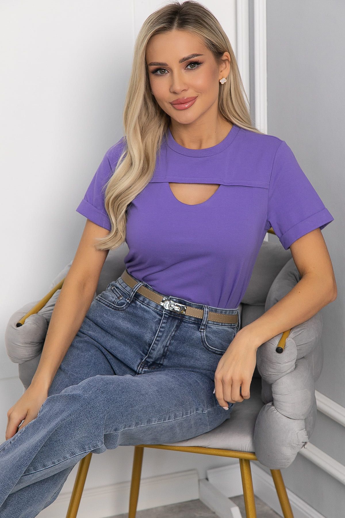 Футболка Дорис (фиолетовая) Б13671-50М