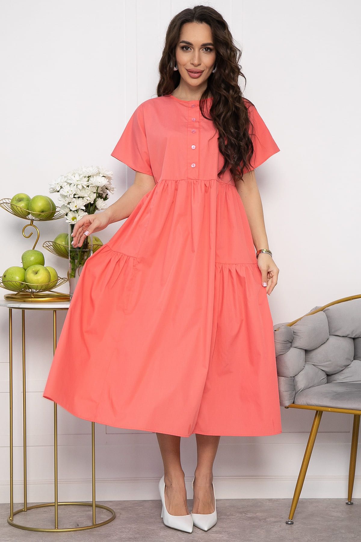 Платье Вельс (коралл) П13603-36М