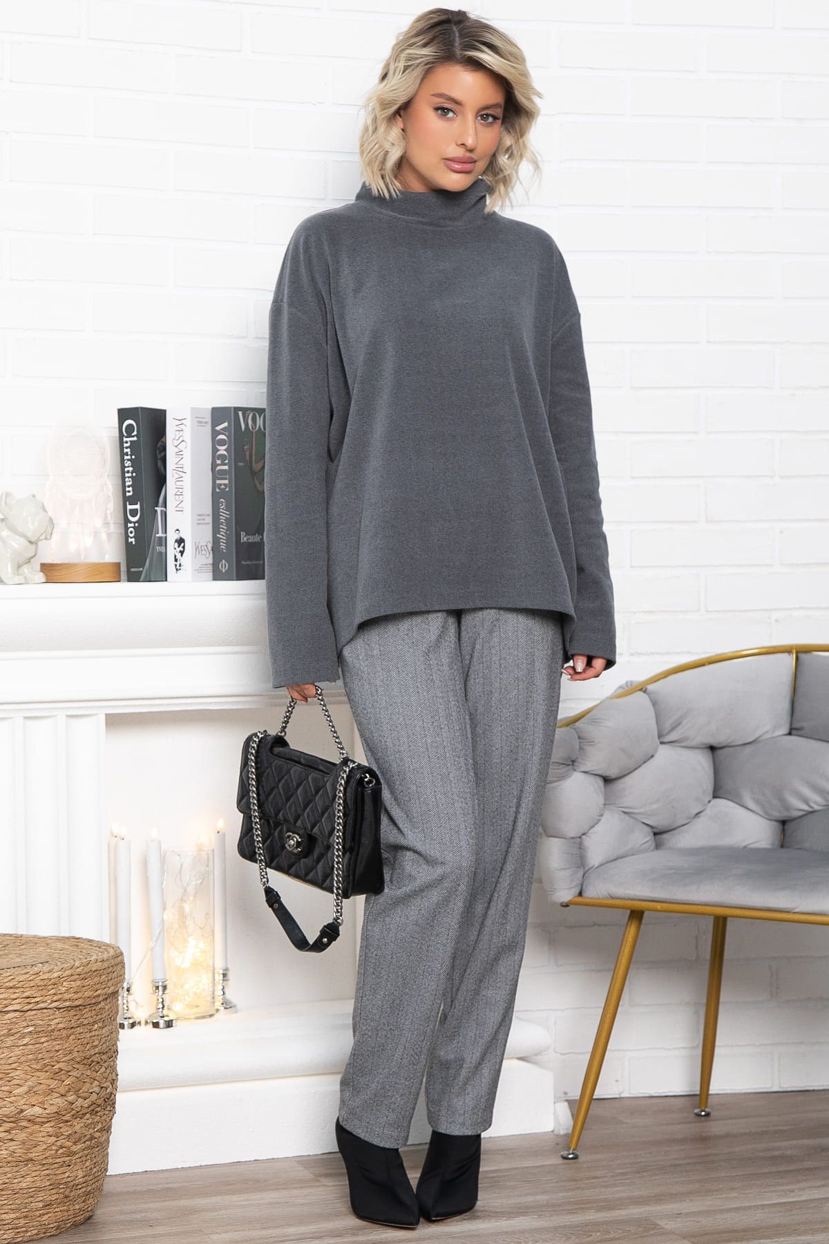 Брюки зауженные Диксон (серые) Б15009-8М