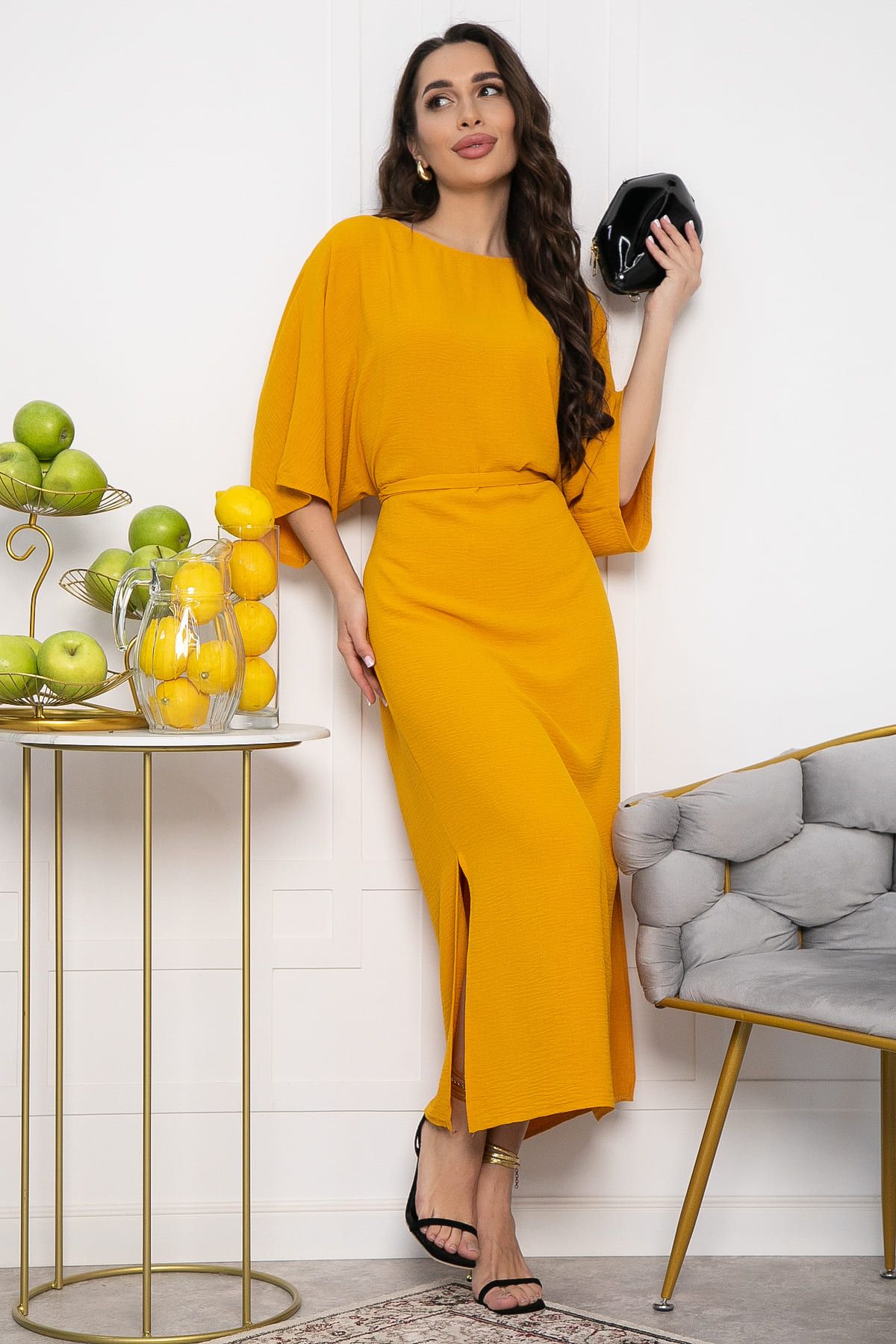 Платье Фернанда (горчица) П13621-41М