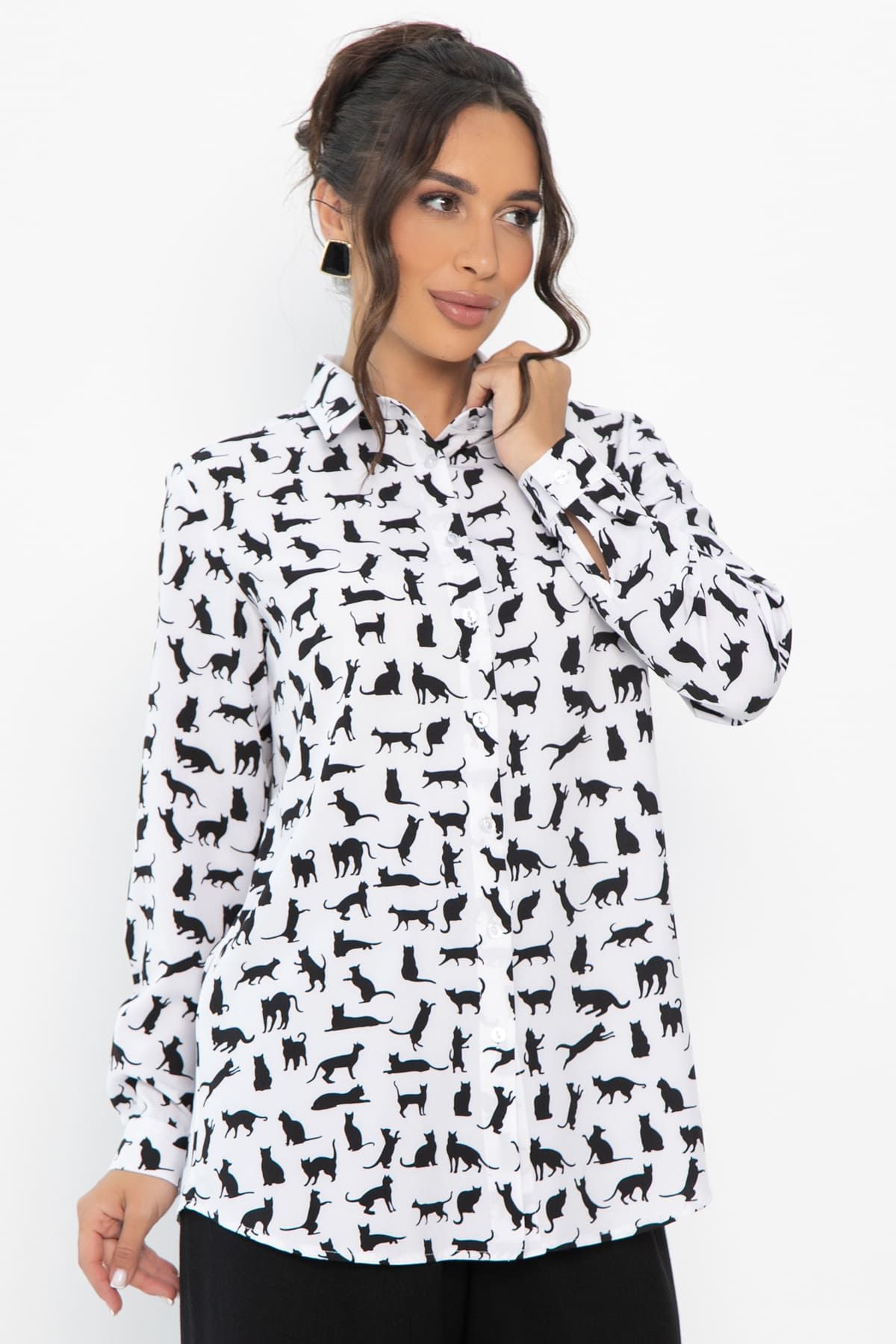 Рубашка Надель (белая/кошки) Б13844-16М