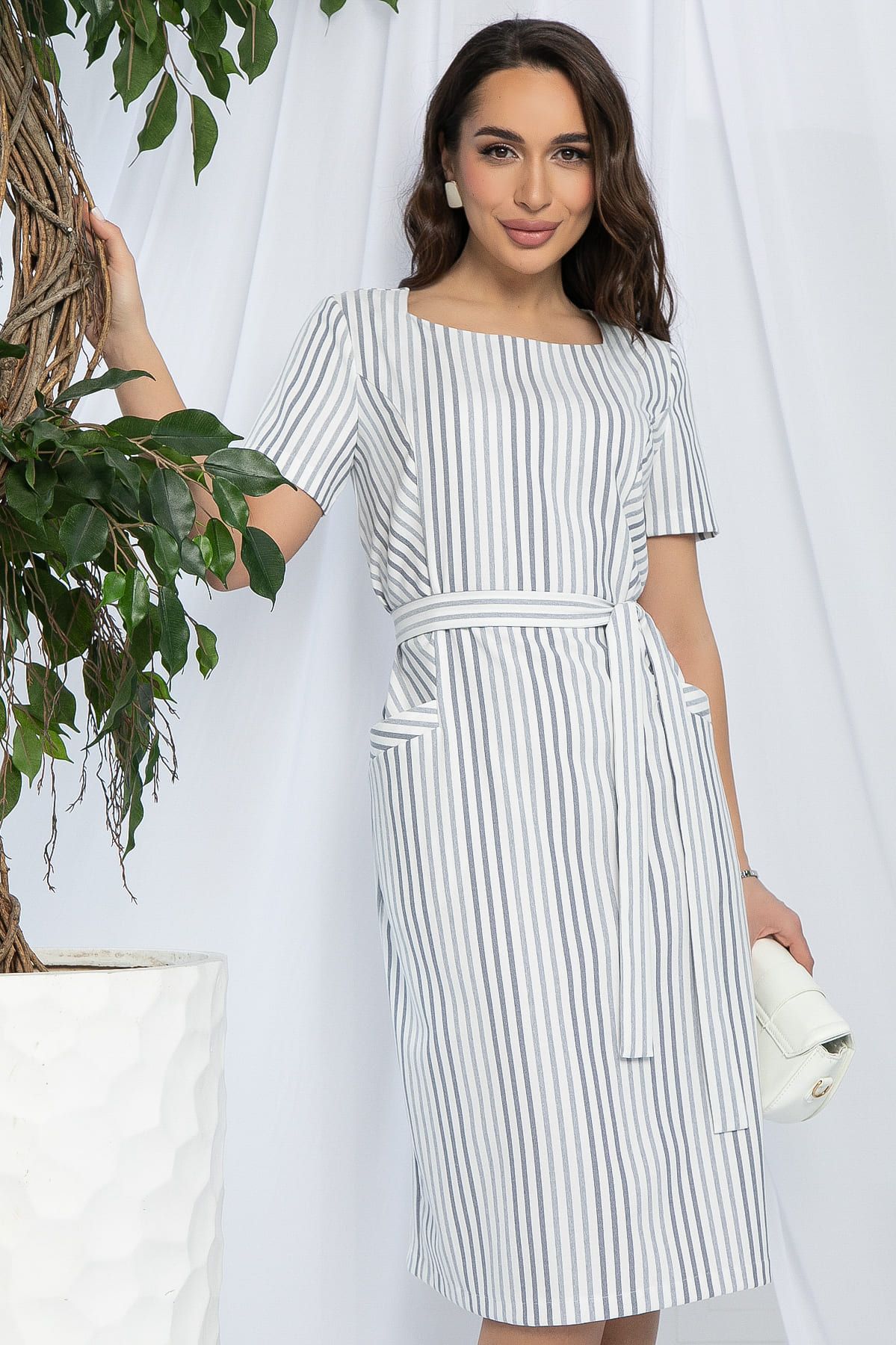 Платье Европейский шик (светло-серое) П13243-19М