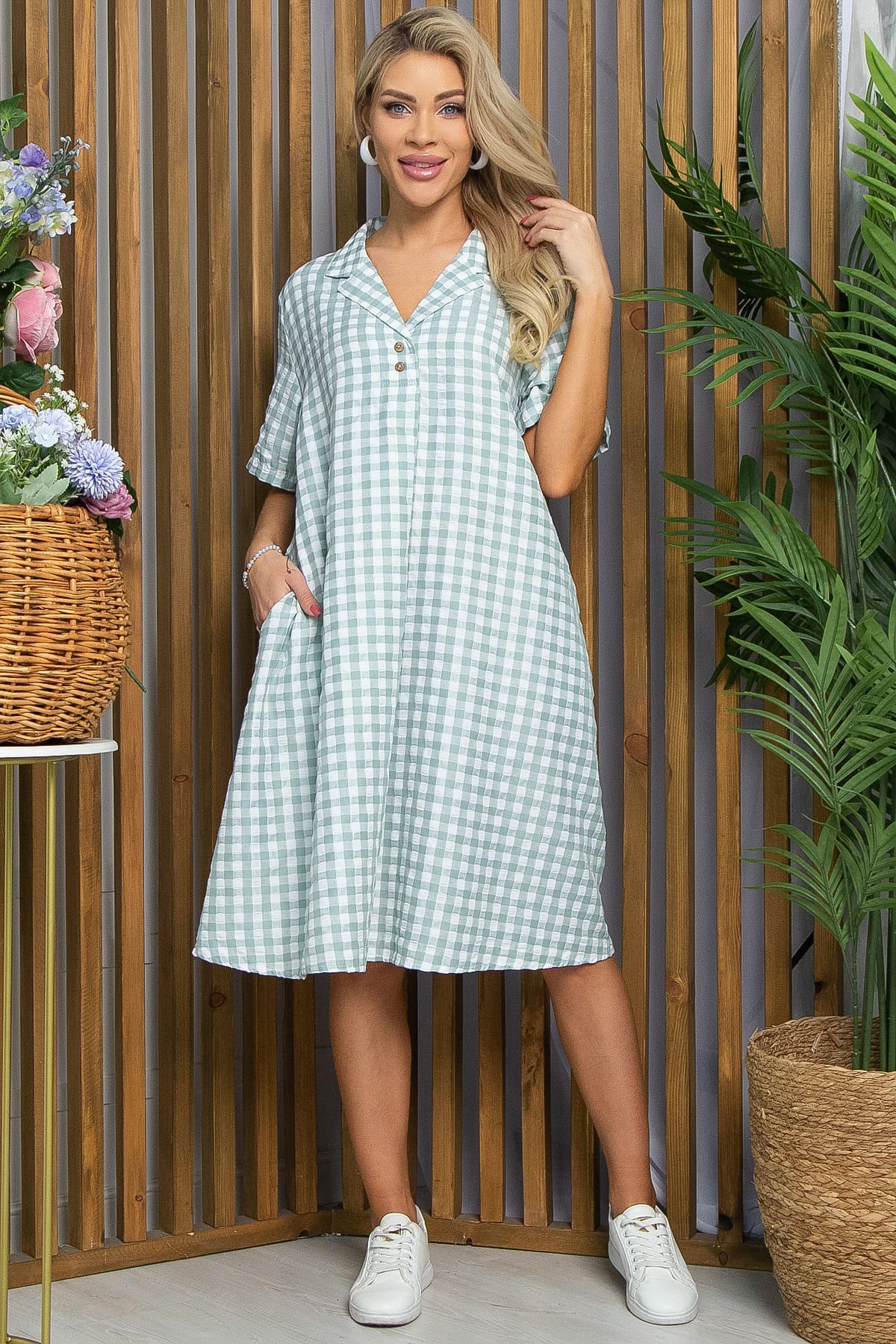 Платье Нежный бриз (мята) П13432-2М