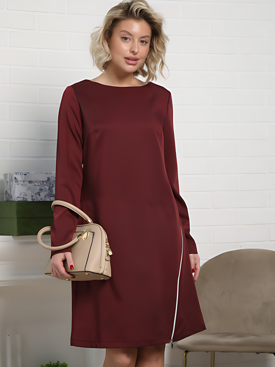 Платье Незнакомка (бордовое) П15129-30М