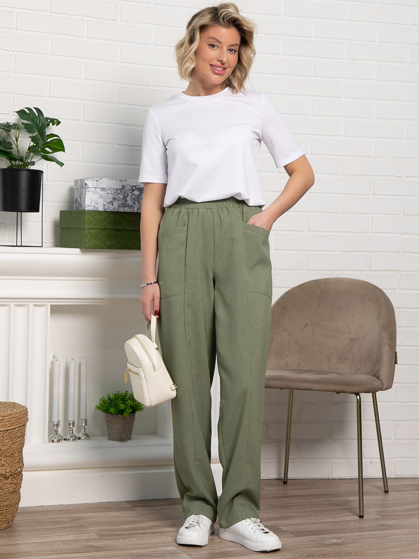 Брюки Кения (оливка) Б15256-19М