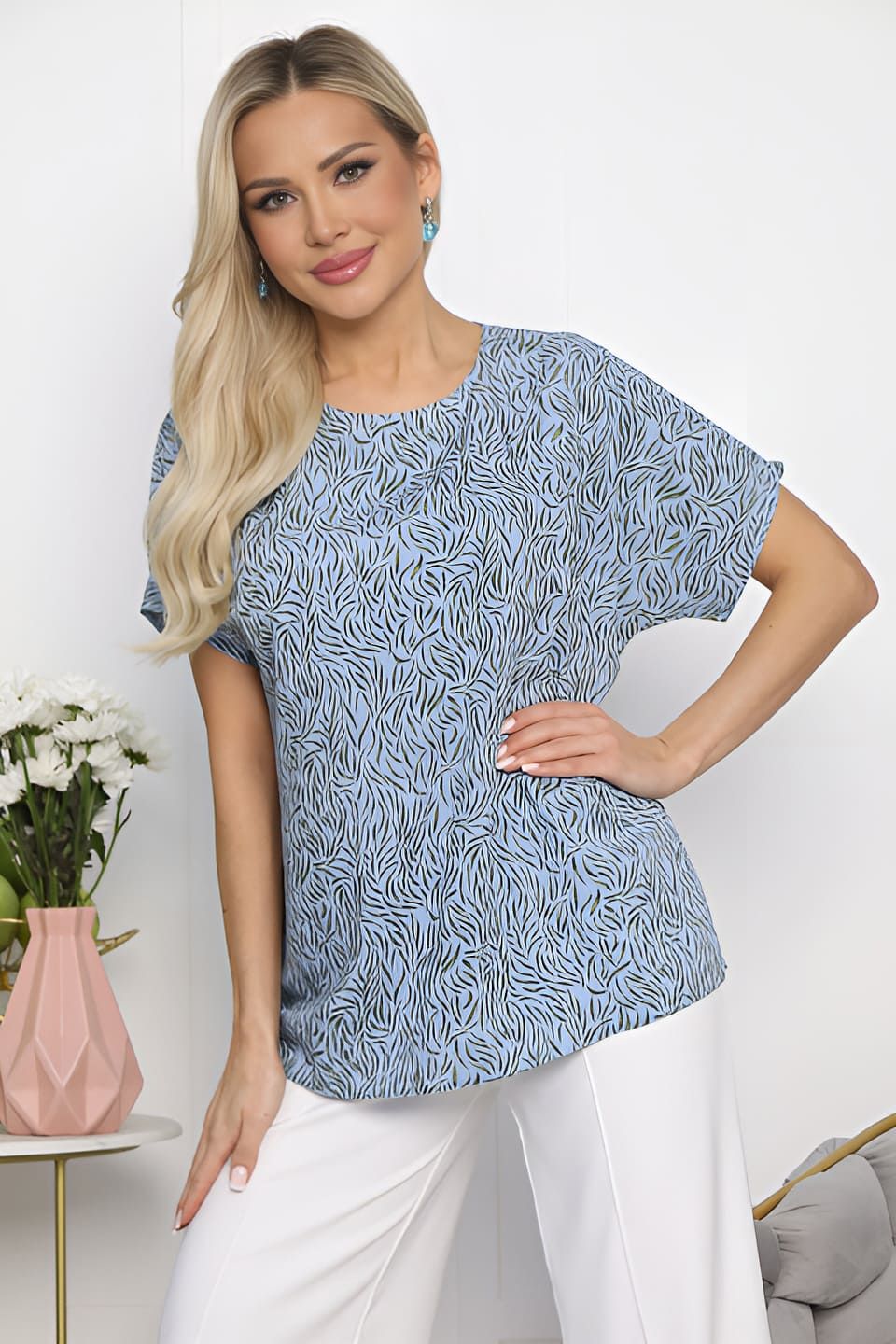 Блуза Кармен (голубая) Б13724-30М