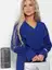 Блуза шифоновая Вэнси (синяя) Б15023-8М