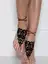 Барефуты Вязанные украшения на ноги черные БФ01