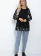 Блуза Хелли (черная/тюльпаны) Б11371