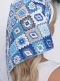 Косынка с обтачкой (мозаика/голубая) КОБ04