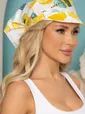 Косынка с козырьком (лимончики, белая) КК41