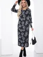 Платье "Эстетика вкуса" (черное/принт) П8900