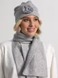 Комплект шапка и шарф (серый) КШШ01-50М