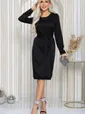 Платье Дефиле (черное) П12216-25