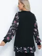 Блуза Хелли (черная/пионы) Б11363