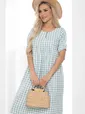 Платье Лето в клетку (мята) П10193