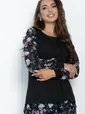 Блуза Хелли (черная/пионы) Б11363
