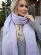 Вязаный палантин (пыльно-сиреневый) ВП01-1М