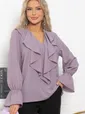 Блуза шифоновая Вэнси (пудра) Б15025-8М