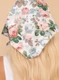 Косынка с козырьком (розы, белая) КК43