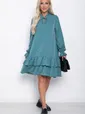 Платье Осенняя симфония (бирюзовое) П10937