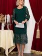 Платье с кружевом Властилина (зеленое) П14732-48М