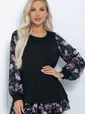 Блуза Хелли (черная/пионы) Б11363