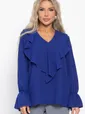 Блуза шифоновая Вэнси (синяя) Б15023-8М