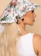 Косынка с козырьком (розы, белая) КК43