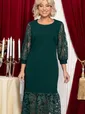 Платье с кружевом Властилина (зеленое) П14732-48М