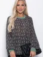 Блуза Шафран (черная/мелкие цветы) Б10796