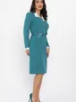 Платье с воротничком Деловой стиль (бирюзовое) П14558-12М