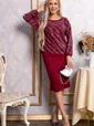 Костюм с юбкой Совершенство форм (бордовое) К14835-10М