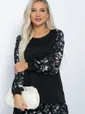 Блуза Хелли (черная/тюльпаны) Б11371