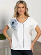 Блуза Капли росы (бело-голубая) Б15564-18М