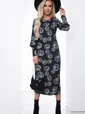 Платье "Эстетика вкуса" (черное/принт) П8900