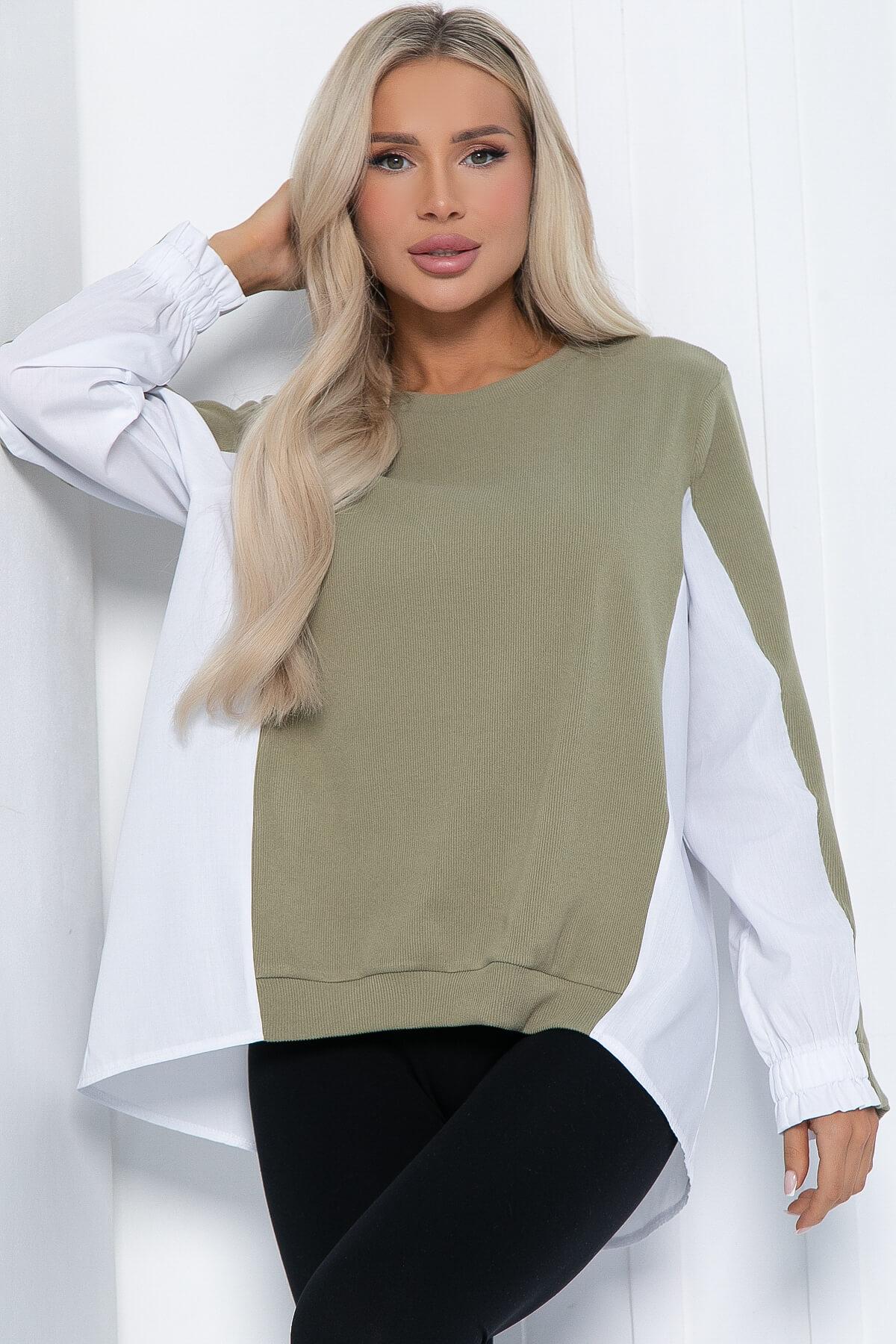 Джемпер Адина (оливково-белый) Б12209-5