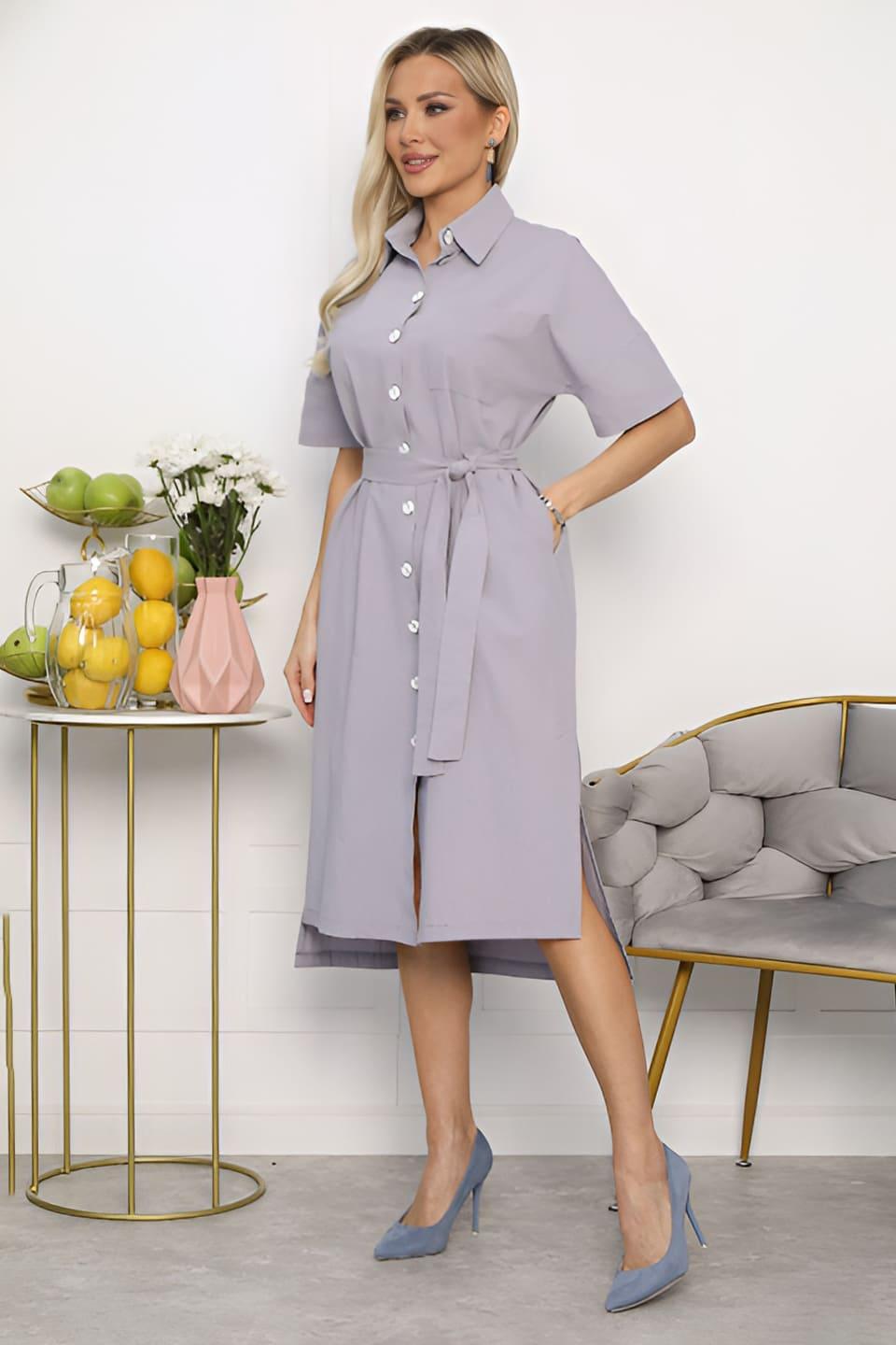 Платье Фруктовый коктейль (светло-серое) П13655-18М