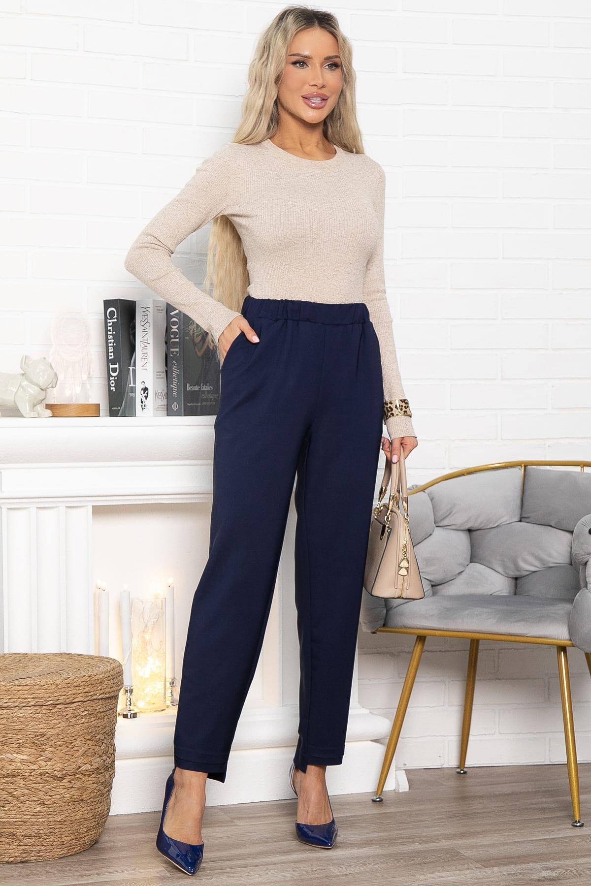 Брюки на резинке Инди (темно-синие) Б15022-8М