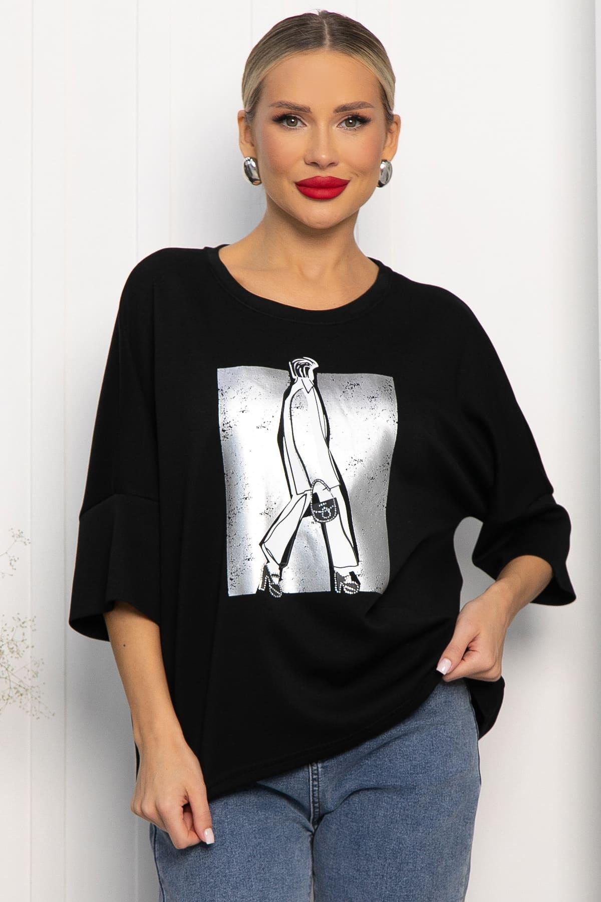 Блуза Фауст (черная) Б14202-20М