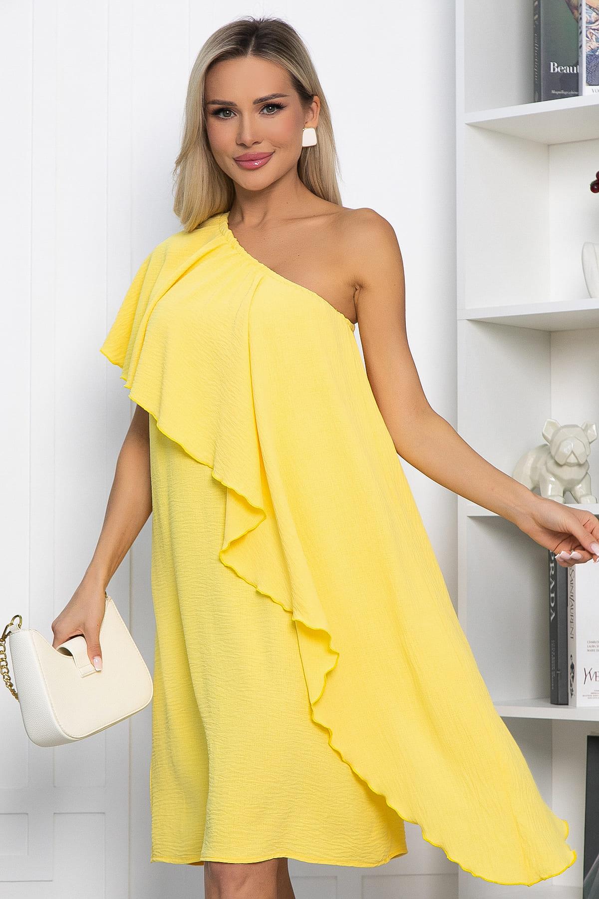 Платье Шардоне (лимонное) П13769-36М