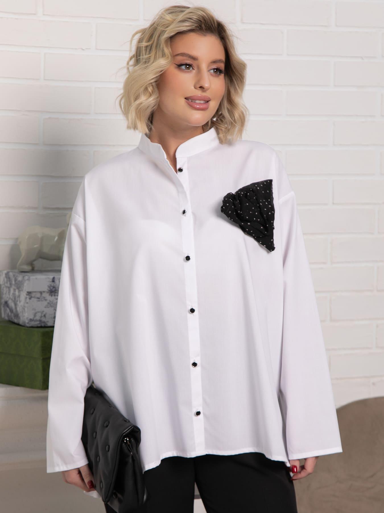 Блуза Луиза (бело-черная) Б15188-39М