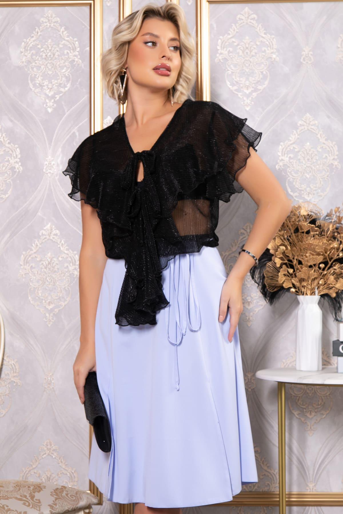 Платье Анхела (черно-голубое) П14750-39М